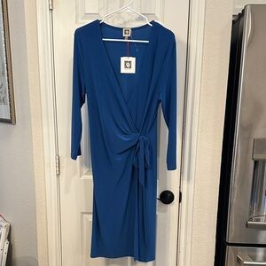 Anne Klein Royal Blue Long Sleeve Dress